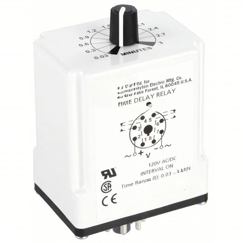 WASHER SOLUTIONS WS8815 Relay Time Delay 8 Pin 120VAC/DC 10A - 8815