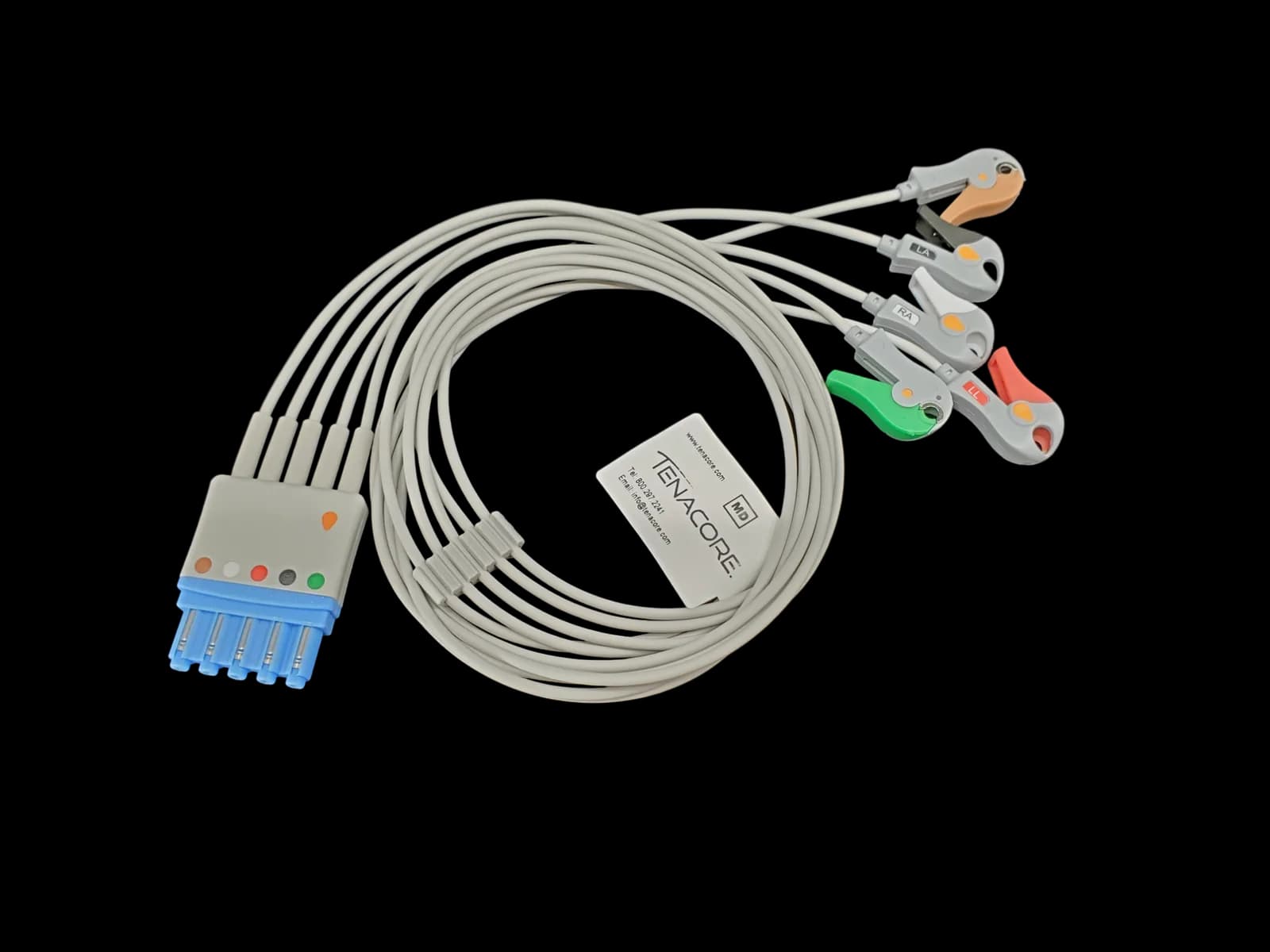 Philips M1968A 5 ECG Lead Wires 3 ft Cable Grabber