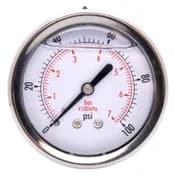 WASHER SOLUTIONS WS11890 Pressure Gauge 1/4" Back Mount 0-100 - 11890