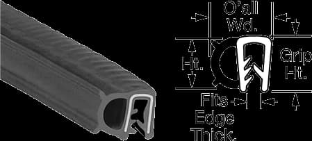 WASHER SOLUTIONS WS9066 Oil Resistant Rubber Seal 7/16" High (Sold per Foot) - 9066