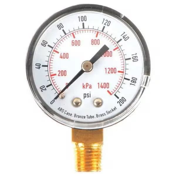 WASHER SOLUTIONS WS9180 Pressure Gauge 0-200 PSI 2" - 9180
