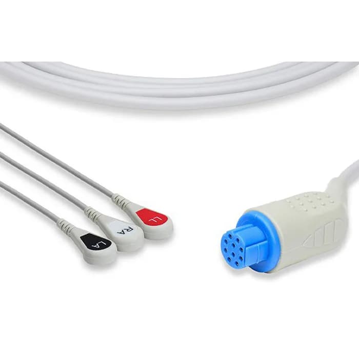 Datex Ohmeda Compatible 3-Lead ECG Snap Cables