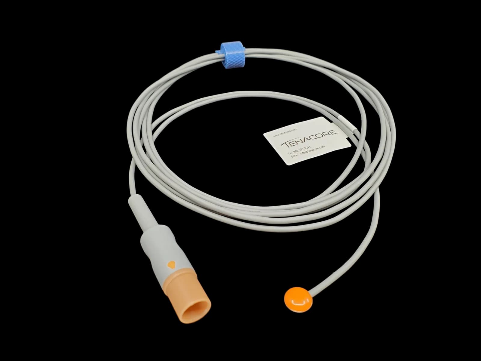 Philips (Round, 2 pin 9 ft) Adult Reusable Skin Temperature Sensor (OEM: M21078A, 989803100901, 2107