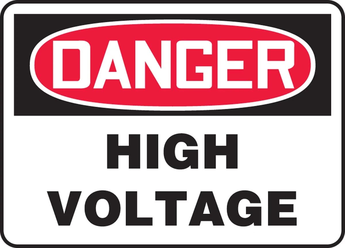 WASHER SOLUTIONS WS5971 Nameplate DANGER HIGH VOLTAGE - 5971