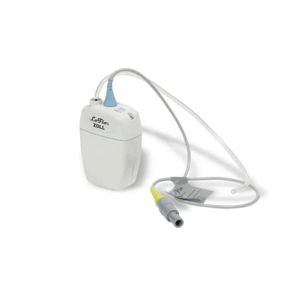 This is a Sidestream CAPNO 5 LoFlo CO2 module for use with the E Series and R Series defibrillators from Zoll.